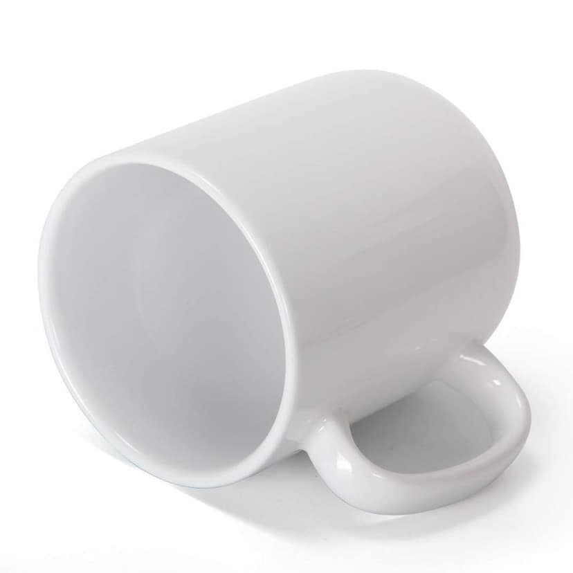 White Ceramic Mug with Handle view 2