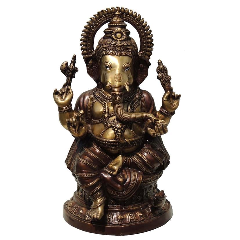 Brass Showpiece Ganesh Ji Antique Statue (BSMAS587) view 2