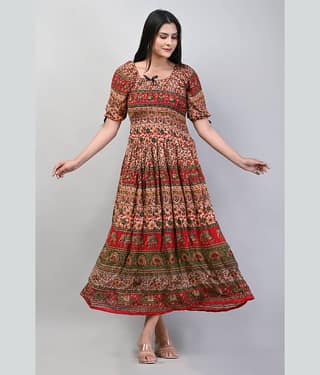 Frionkandy - Multi Color Rayon Women's Gown ( Pack of 1 )