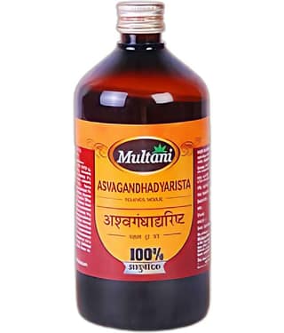 Multani Ayurvedic Asvagandhadyarista Syrup Improves Tiredness, Sleep Quality, Nervine Strength - 450ml (Pack of 1)