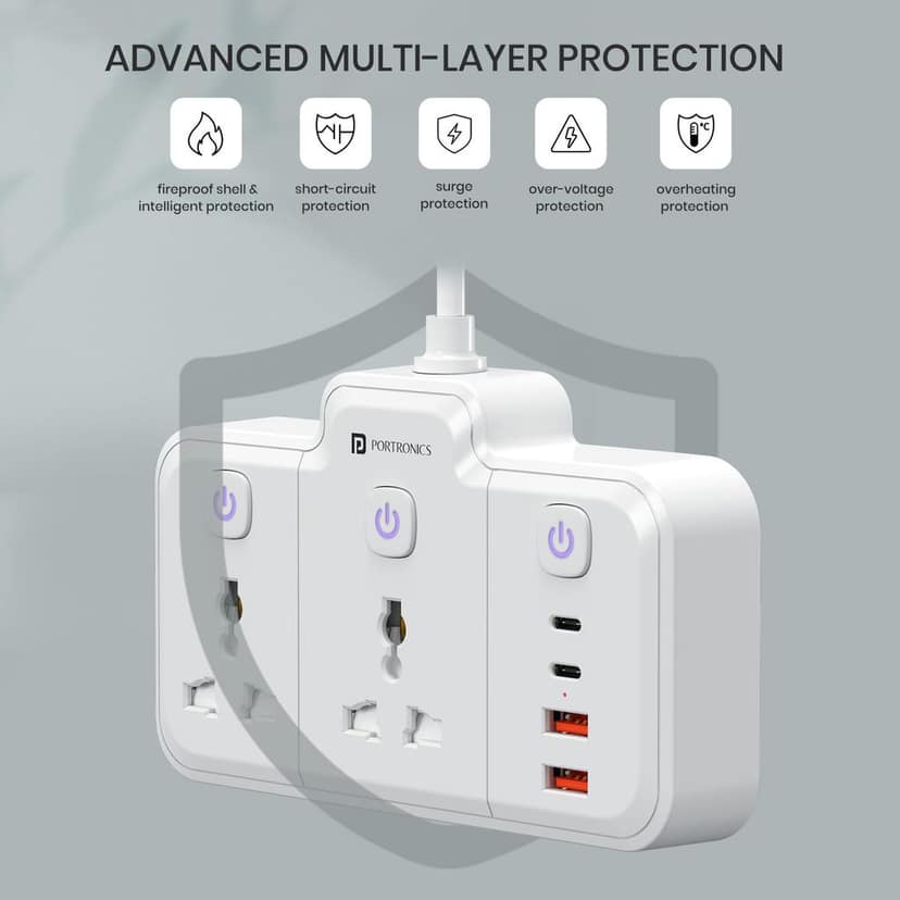 Portronics 2500W Power Plate Plus 6-in-1 Power Extender view 4
