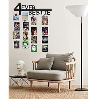 Khush Its Amazing Home Decor Wood 4 Ever Bestie Hanging Photo Display, DIY Picture Photo Frame Collage Set Includes Multi colour Clips