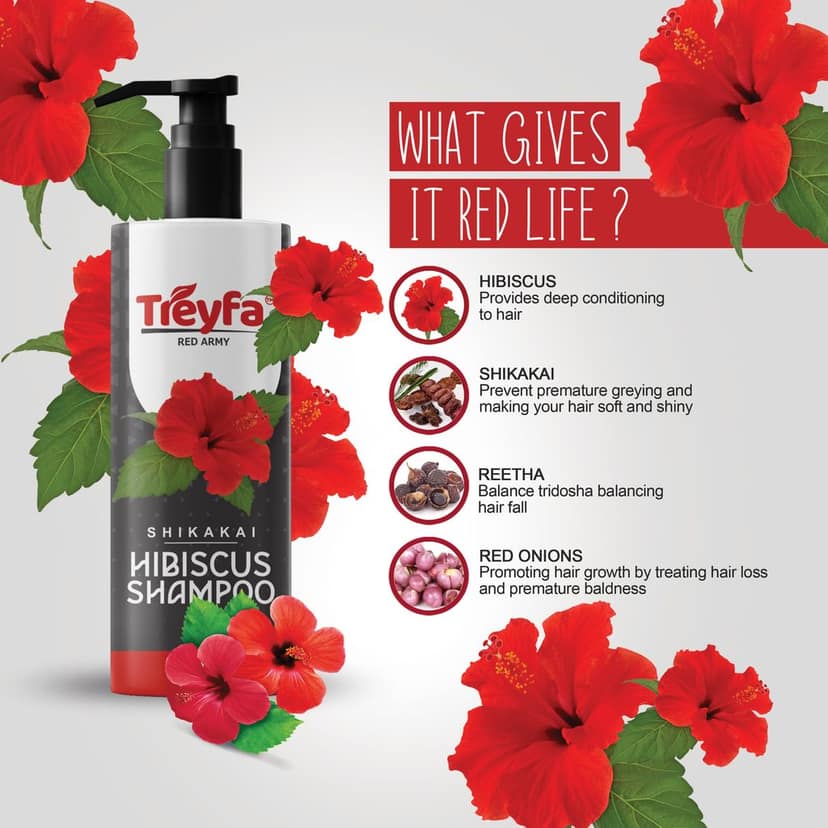 Treyfa Hibiscus shampoo for hair growth & dandruff control (200ml.) view 6