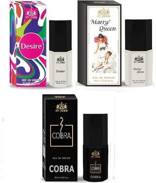 St. John Desire, Marry queen, Cobra Pocket Perfume for Men 10 ml ( Pack of 3 )