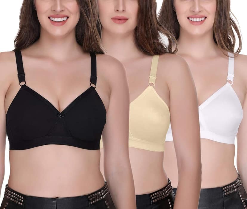 SONA Women's Super-Fit T-Shirt Bra Full Coverage Non Padded Cotton