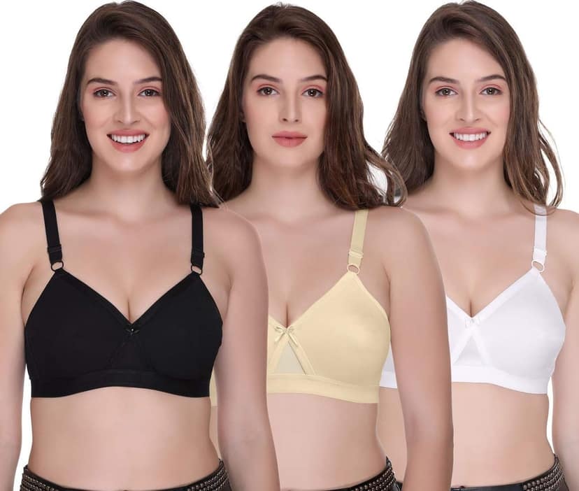 SONA Women's Super-Fit T-Shirt Bra Full Coverage Non Padded Cotton view 2