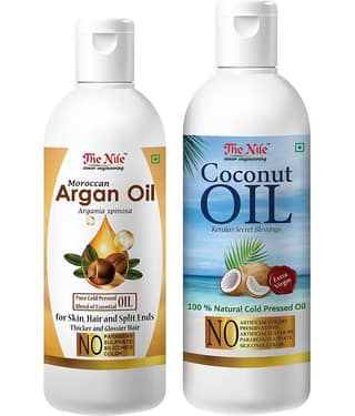 The Nile Argan Oil 100 ML + Coconut Oil 150 ML Hair & Skin Care Oil 250 mL Pack of 2