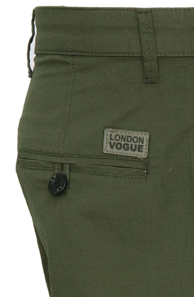 Cotton Green Solid Shorts view 3