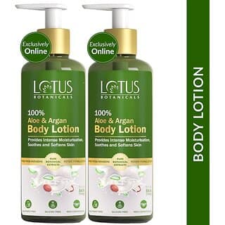 Lotus Botanicals 100% Aloe & Argan Body Lotion ( Pack Of 2 ) ( 280Ml x 2 ) (560 Ml)