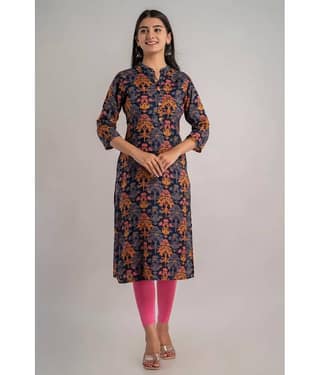 MAUKA - Multicolor Rayon Women's Straight Kurti ( Pack of 1 )