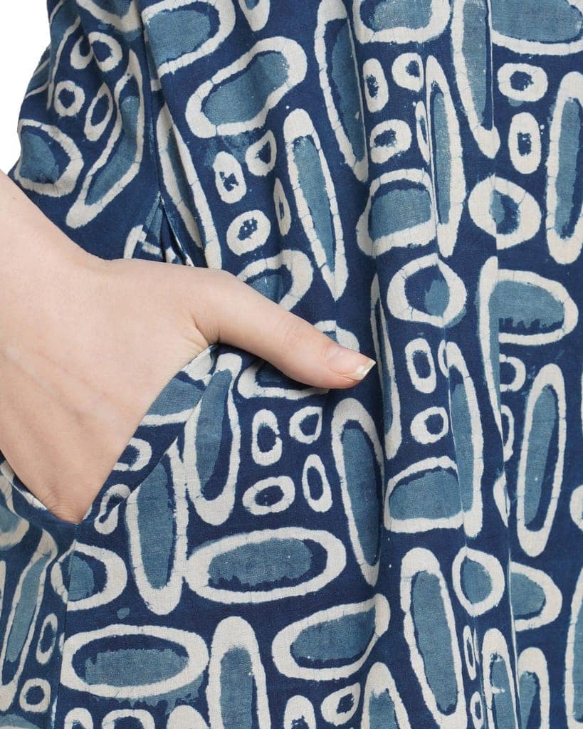 "Neel Nabh" handcrafted pure cotton Indigo kurta view 6