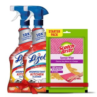 Lizol Kitchen Cleaner, 450ml (Pack of 2) + free Scotch-Brite Sponge Wipe