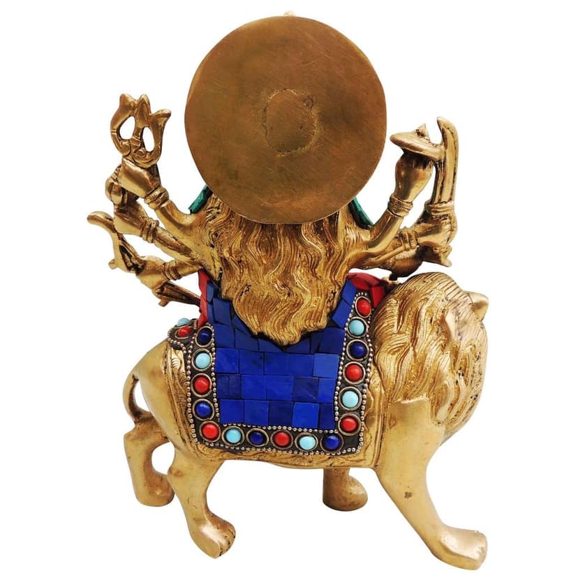 Brass Durga Ji Idol - Elegant Decorative Statue for Festivals, Height : 8 Inch (BSMAS523) view 3