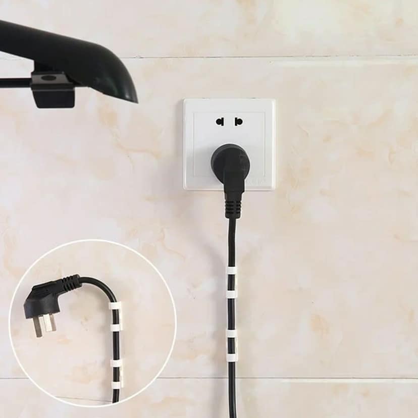 Plastic Cable Clips – Strong Adhesive Wire Organizer for Home, Office & Car (20 Pcs) view 3