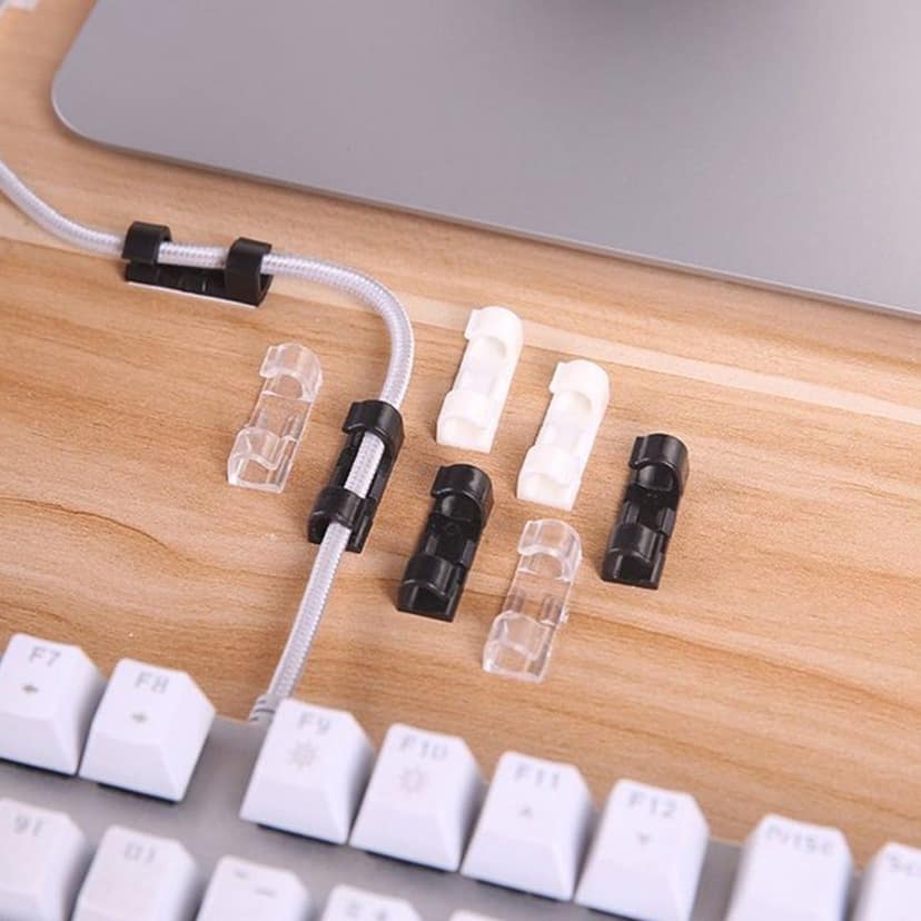 Plastic Cable Clips – Strong Adhesive Wire Organizer for Home, Office & Car (20 Pcs) view 5