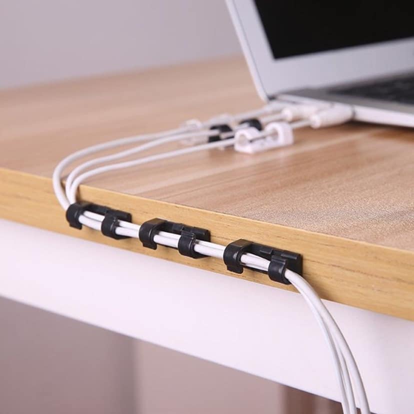 Plastic Cable Clips – Strong Adhesive Wire Organizer for Home, Office & Car (20 Pcs) view 6