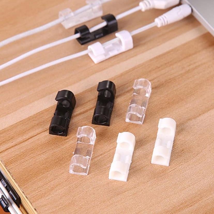 Plastic Cable Clips – Strong Adhesive Wire Organizer for Home, Office & Car (20 Pcs) view 7
