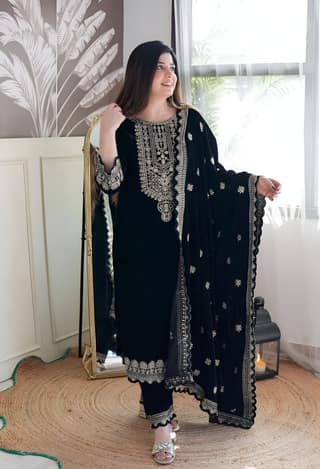 Black Pink Salwar Kameez Readymade Pakistani Stitched New Indian Ready To Wear Wedding Suit