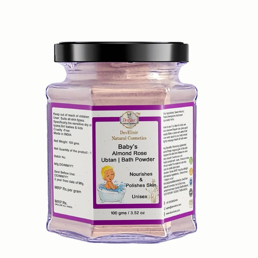 Baby Ubtan Almond Rose Nourishing | Naturally Glowing Skin | lighten skin tone | Opting Sensitive Skin