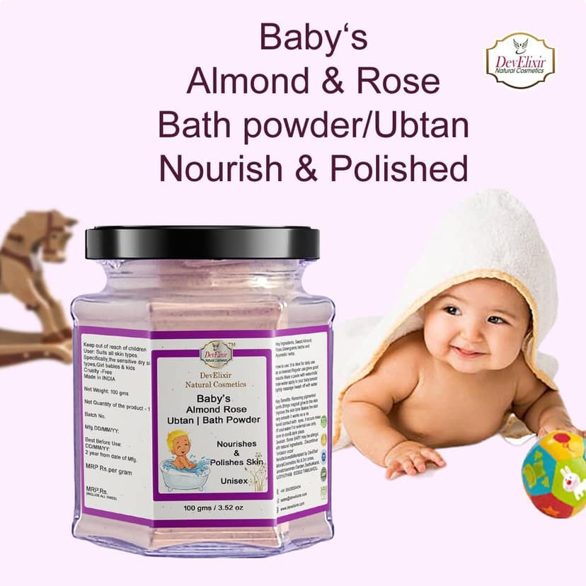 Baby Ubtan Almond Rose Nourishing | Naturally Glowing Skin | lighten skin tone | Opting Sensitive Skin view 3