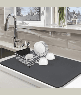 SKYVILLA™ DryMax Waterproof Dish Mat Countertop Protector Mat For Kitchen Drying Mat And Utensils Drying mat (40 x 60 cm)