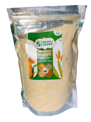 Multigrain Flour: Bajra, Chickpea, Barley, and Maize - High Protein, Fiber, Vitamins, Supports Heart Health, Blood Sugar Regulation, Energy, Digestion, Cholesterol Management, Eye Health, Vitality, Weight Management, Metabolism, Versatile Ingredient