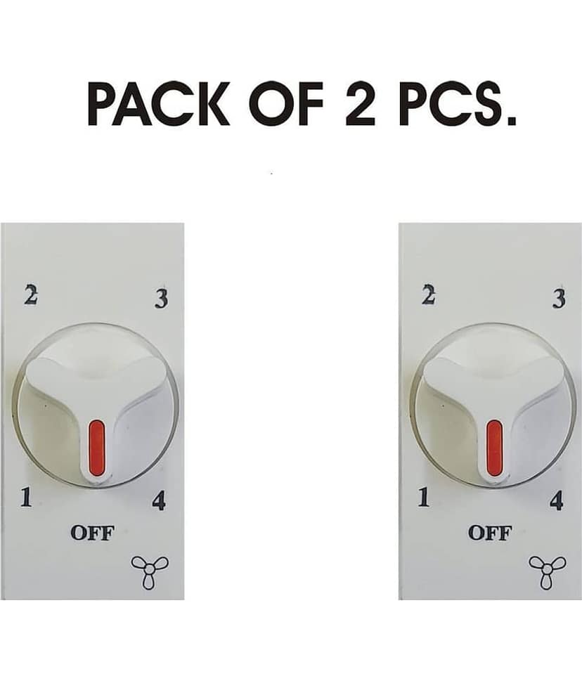 SUNBELL Fan Regulators 1 Module(Pack of 2), White