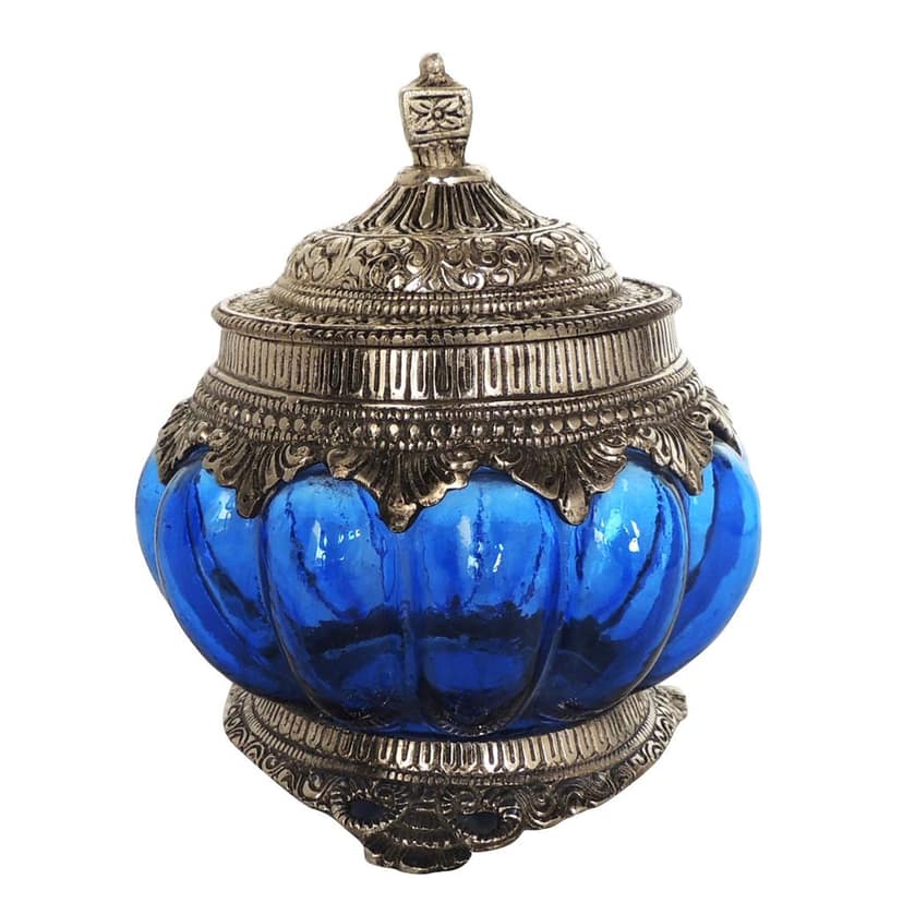 Aluminium Khurbuja Silver Finish Decor | Modern Table Accent, Height : 6 Inch (ASMAS102 D) view 2