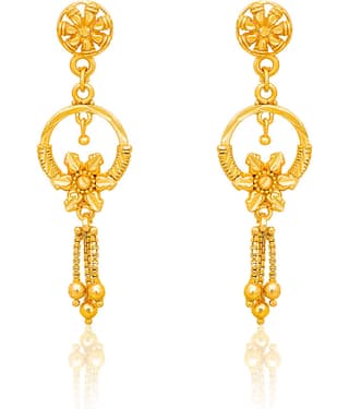 LUV FASHION Golden Chandbalis Earrings ( Pack of 1 )