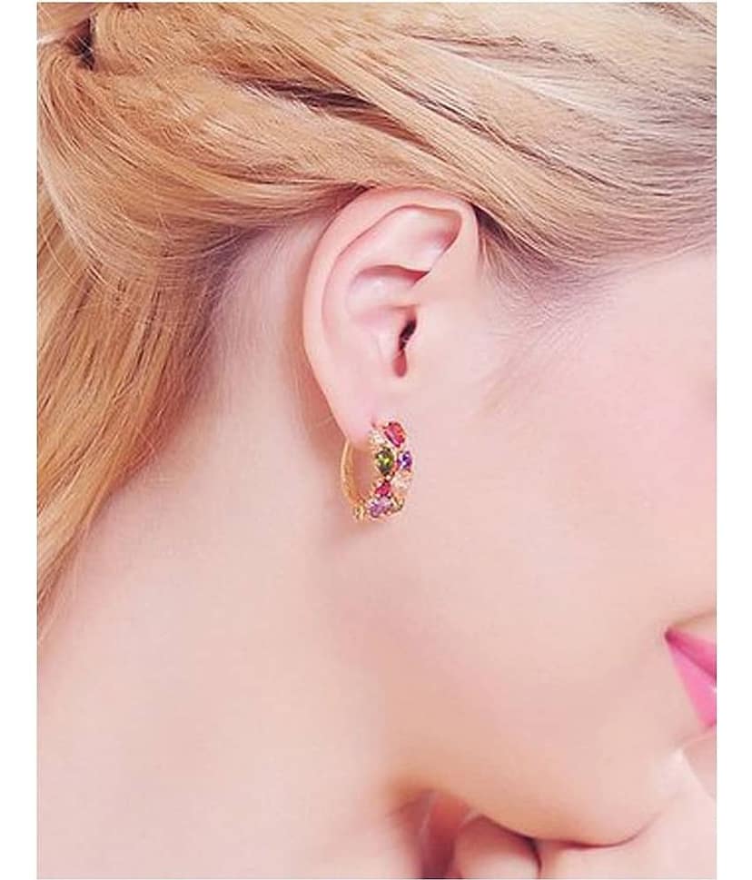 YOUBELLA Multi Color Stud Earrings ( Pack of 1 ) view 2