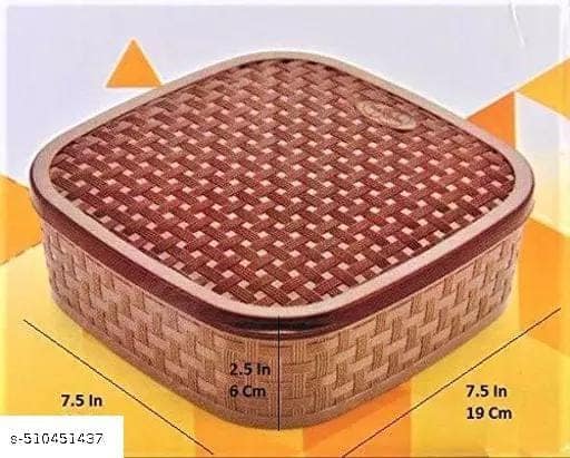 7 in 1 Fridge Storage Pickle, Masala and Spice Box (Brown) view 2