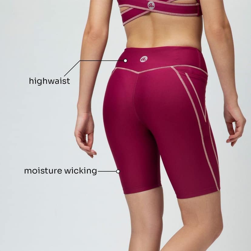 Tic Tac Cycling Shorts - Caramel Magenta view 4