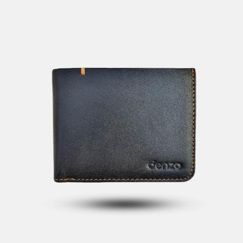 Multicolored Leather Wallet - Black & Tan with RFID Protection I DENZO