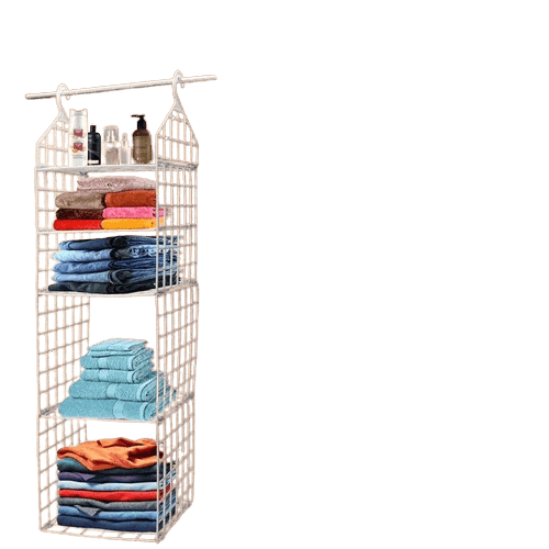 Multipurpose 5 Layer Folding Clothes Storage Racks||Closet For Students Wardrobe Shelves Socks view 2