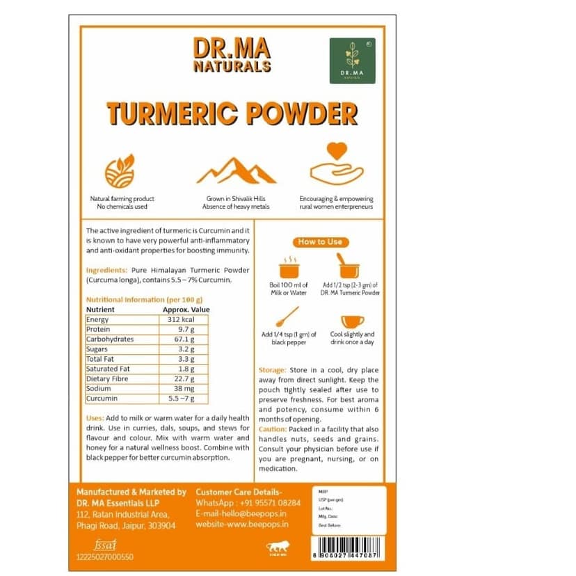 Pure Himalayan Turmeric Powder (Curcuma longa) view 4