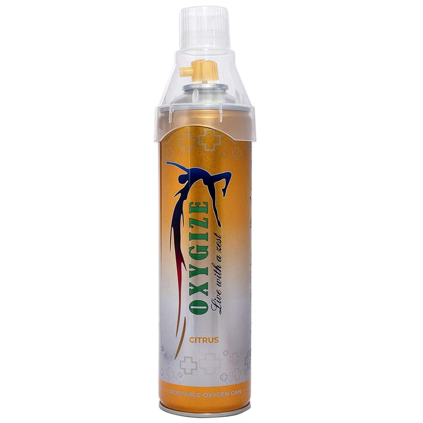 Oxygize Portable Oxygen Can With Inbuilt Mask Citrus 10 Ltr Gas Content