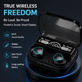 SmartBuds TWS Wireless Earbuds with LED Display - M&G