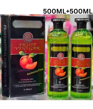 WRIXTY Fruit Vinegar Hair Colour Gel Black 500ml Instant Smooth Hair Ammonia Free Natural Shine