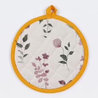 Floral Quilted Heat-Resistant Kitchen Pot Holder (Set of 2)