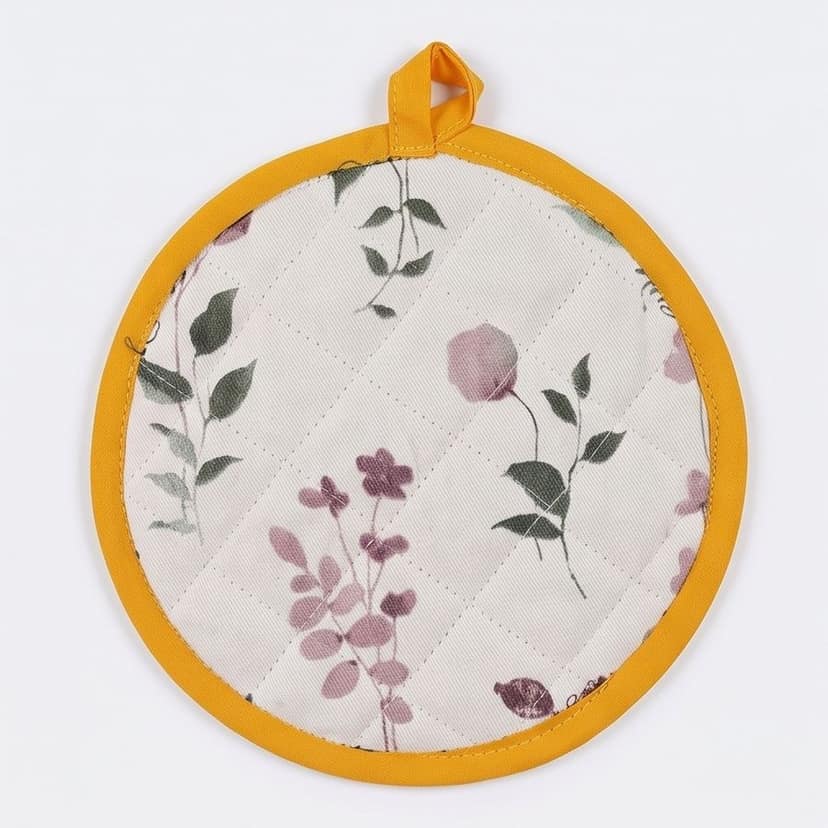 Floral Quilted Heat-Resistant Kitchen Pot Holder (Set of 2)