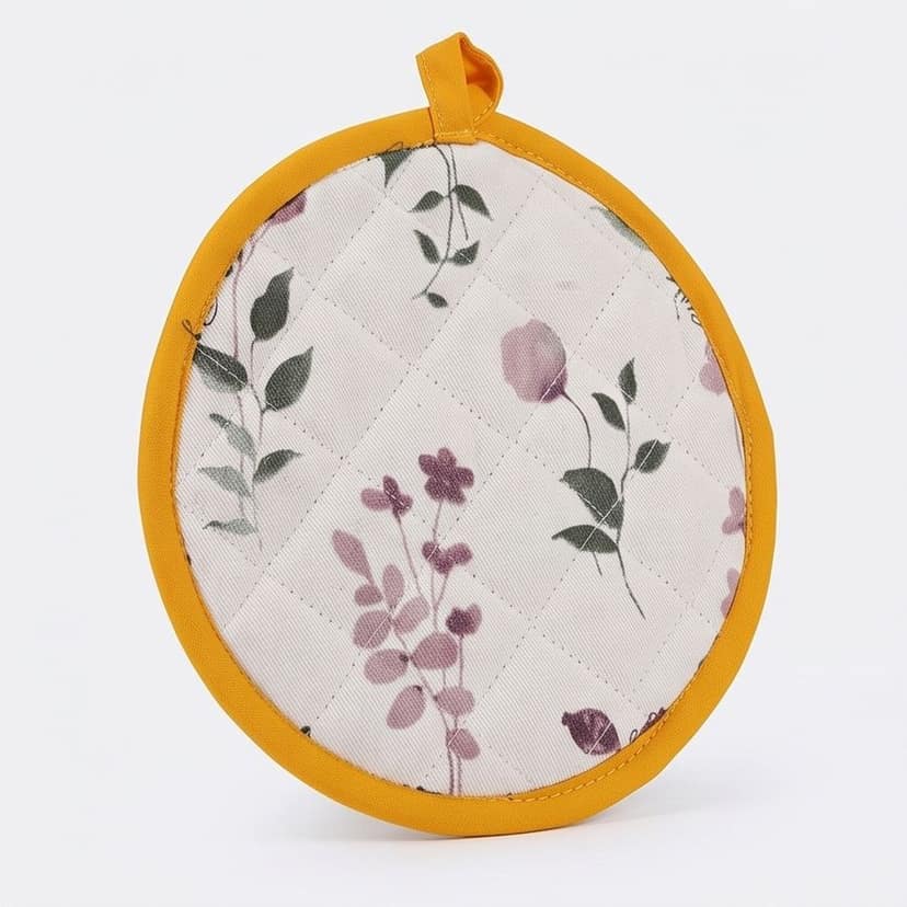 Floral Quilted Heat-Resistant Kitchen Pot Holder (Set of 2) view 3