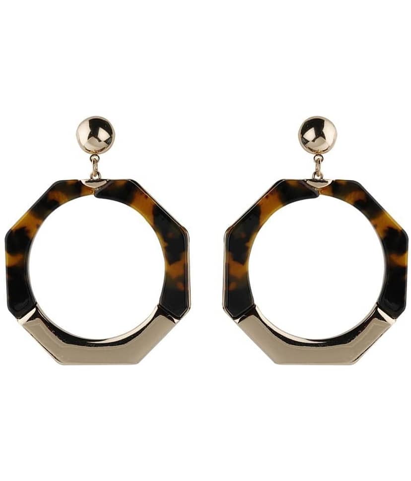 SILVER SHINE Metallic Hexagonal Shape Partywear Earring For Girls and Women Jewellery view 2