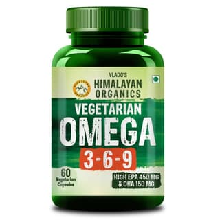 Vlado's Himalayan Organics Omega 3 6 9-2000mg/Serving I Vegetarian Omega 3 Supplement I Support Muscle,Bone,Heart & Skin - No Burps, No Fish Oil Used Capsules for Men & Women- 60 Capsules