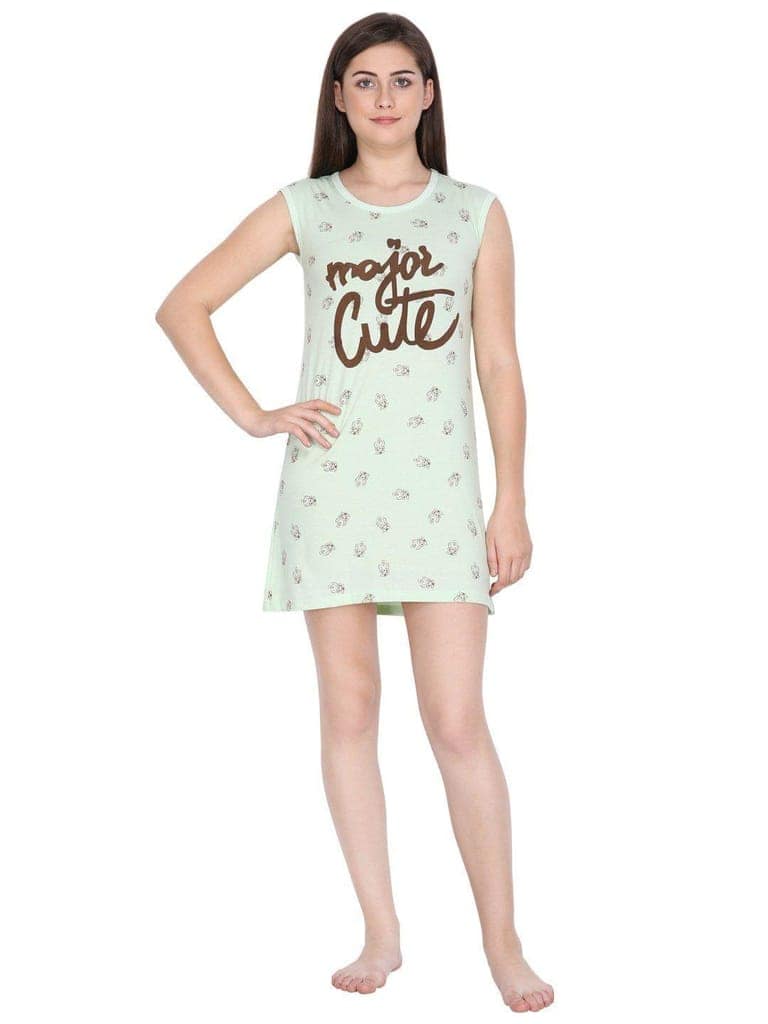 Klamotten Women's Printed Cotton Sleepshirt S09Gs view 7