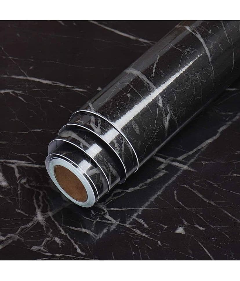 Geeo Premium Black Marble Design Wallpaper 60cm x 2m (Pack of 1)