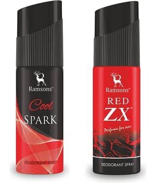 Ramsons - COOL SPARK & RED ZX Deodorant Spray for Men 40ml each ( Pack of 2 )