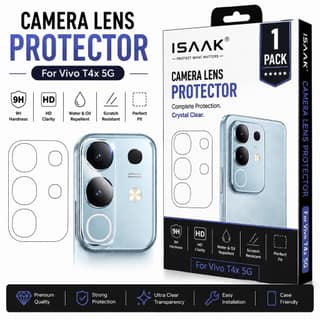 ISAAK Back Camera Lens Protector compatible for Vivo T4x 5G (Pack of 1)