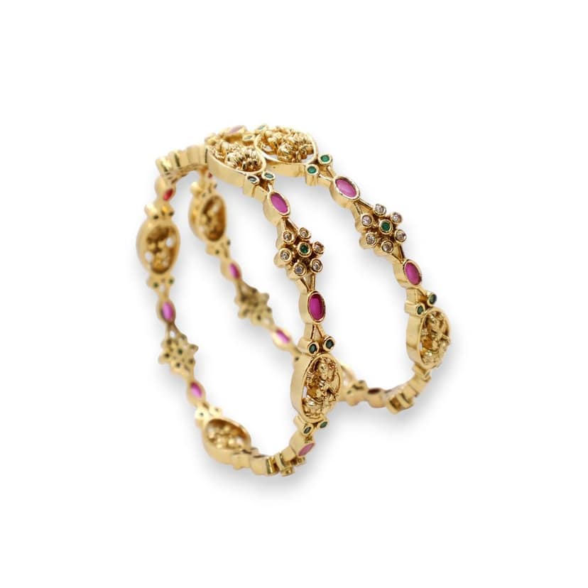 Traditional Gold-Plated Temple Design Bangle view 3