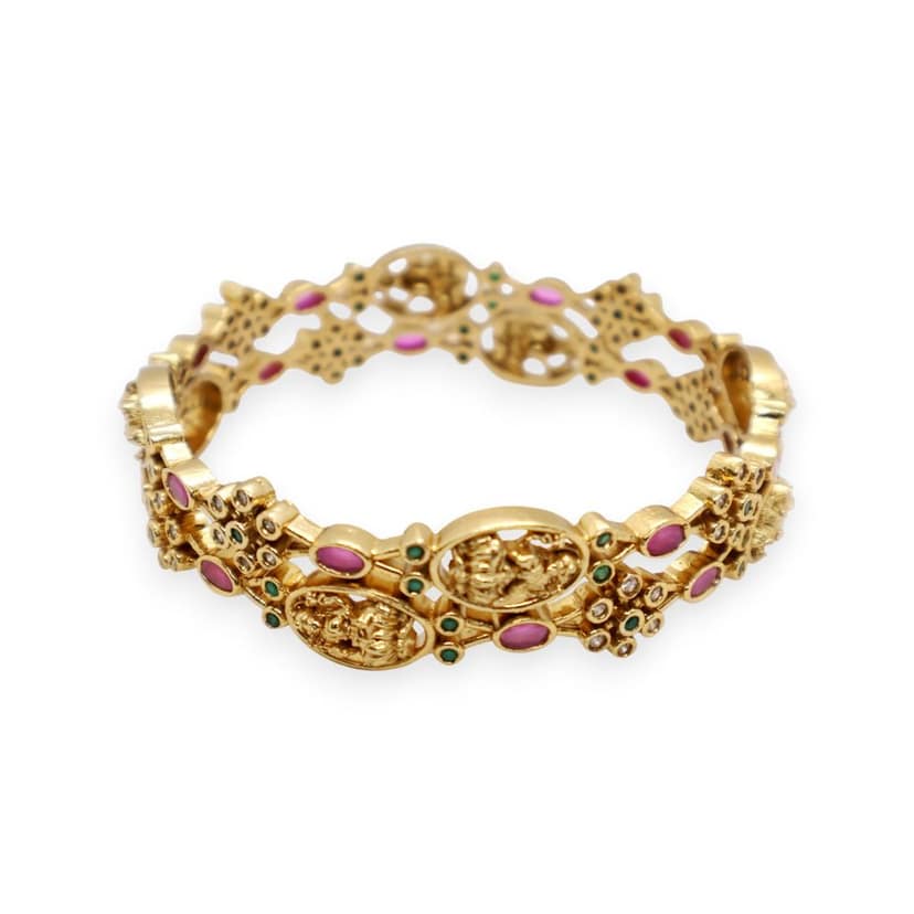 Traditional Gold-Plated Temple Design Bangle view 4