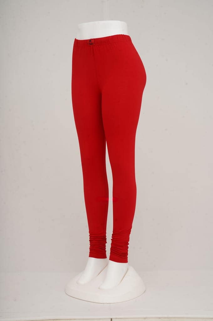Women Dark Red Leggings view 2